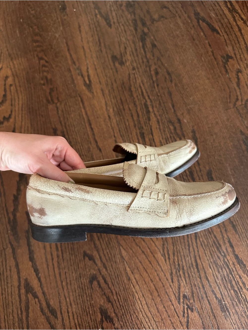 Golden Goose Beige Suede Penny Loafers - Picture 2 of 3